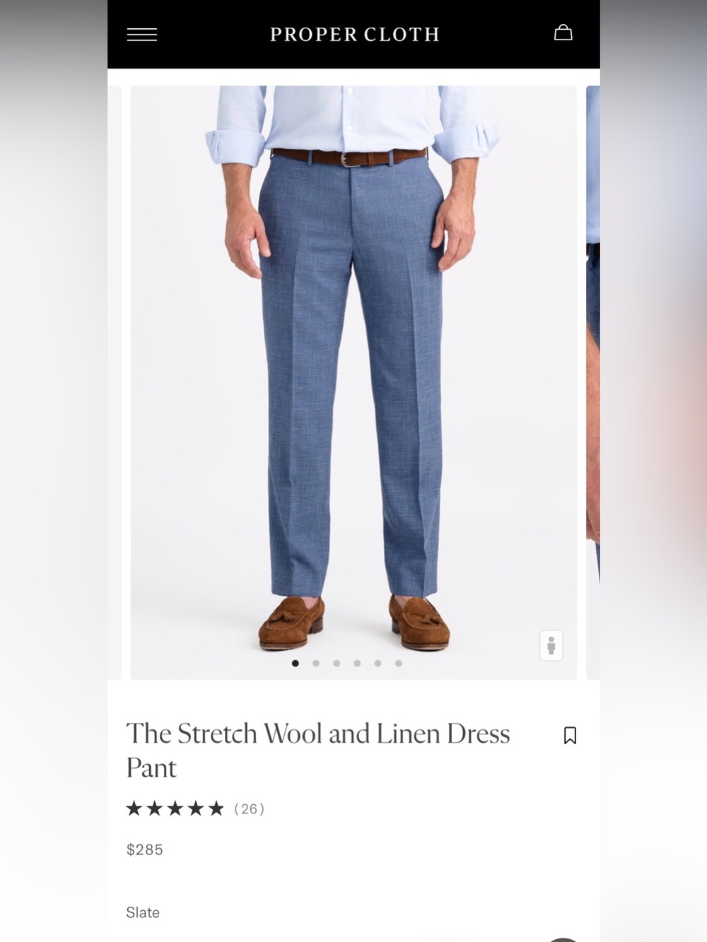 Proper Cloth wool-linen dress pants NWOT